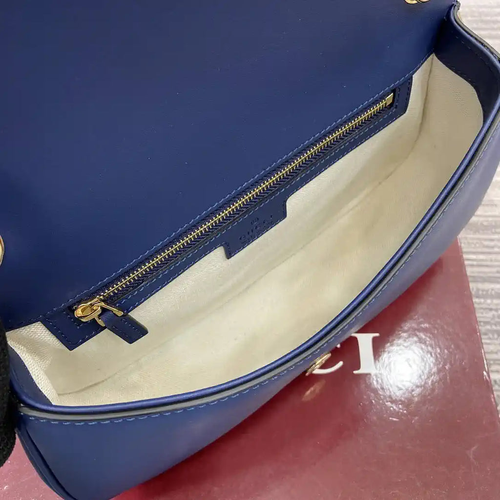 Gucci 815714 Gucci Blondie Small Top Handle Bag Blue