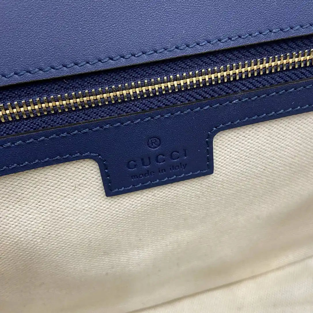 Gucci 815714 Gucci Blondie Small Top Handle Bag Blue
