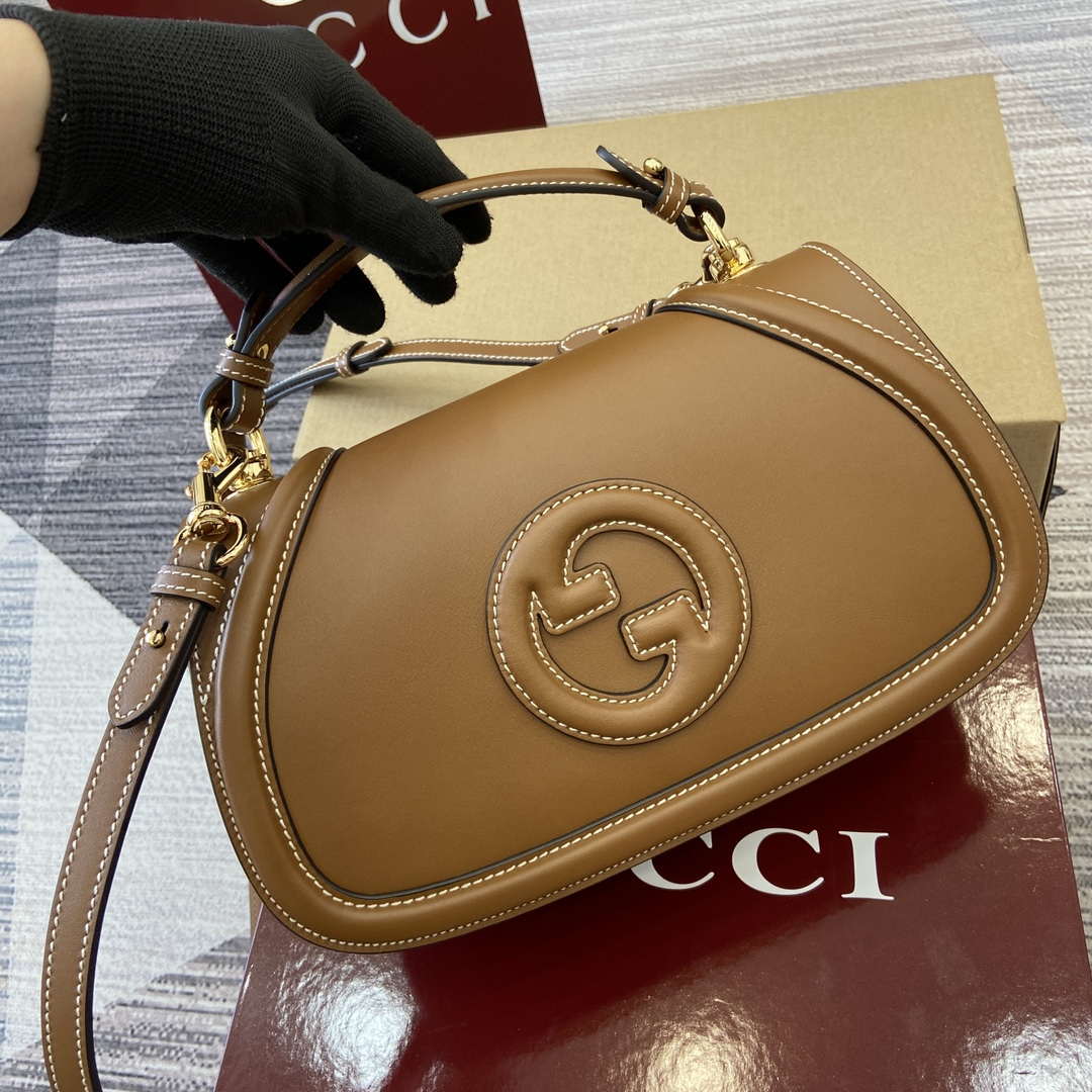 Gucci 815714 Gucci Blondie Small Top Handle Bag Brown smooth leather - Default Title - View 6