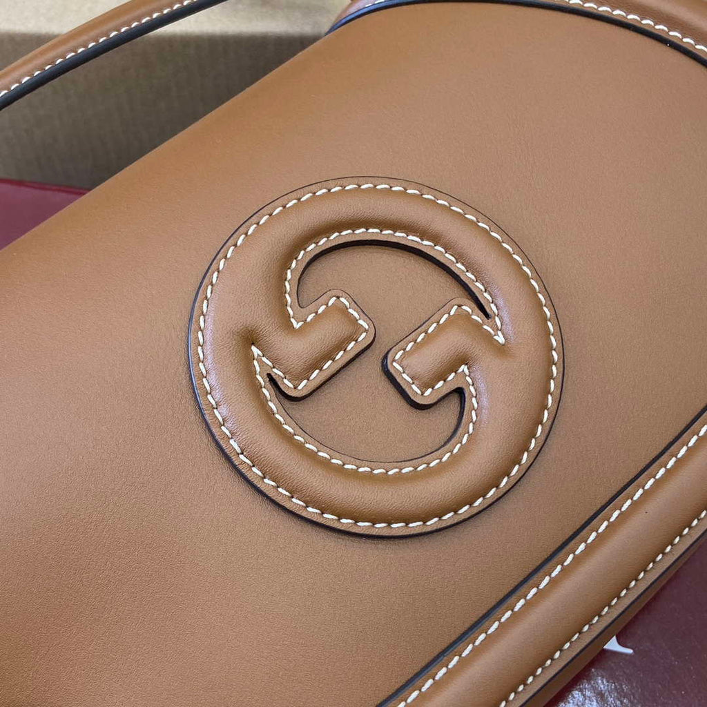 Gucci 815714 Gucci Blondie Small Top Handle Bag Brown smooth leather