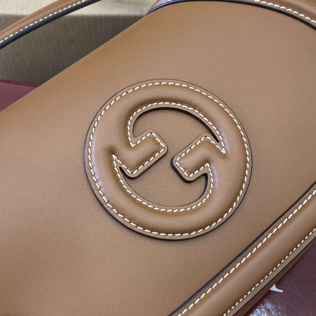 Gucci 815714 Gucci Blondie Small Top Handle Bag Brown smooth leather