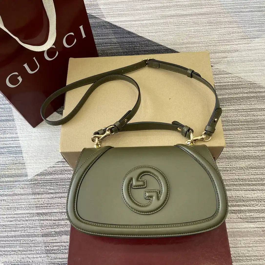 Gucci 815714 Gucci Blondie Small Top Handle Bag Green