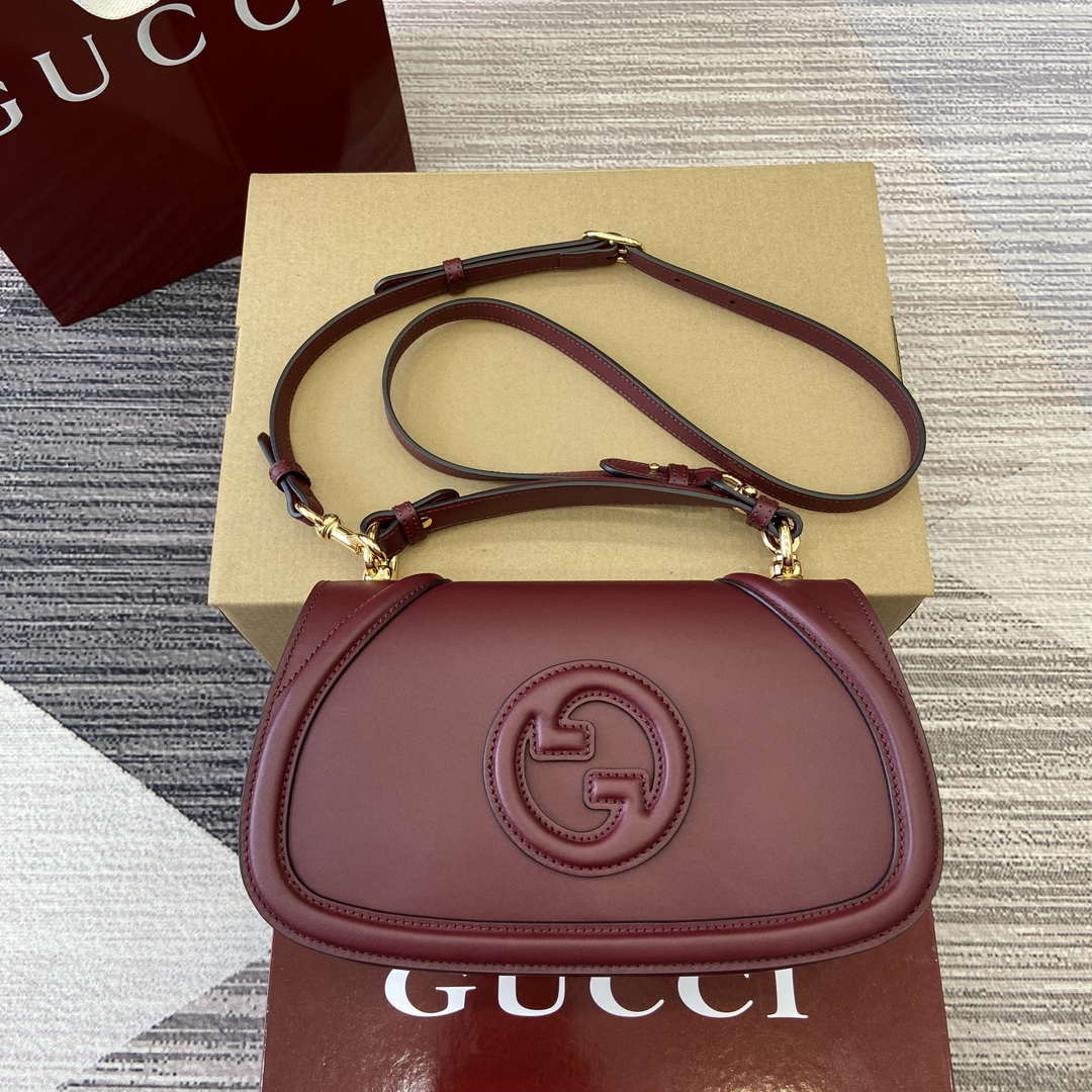 Gucci 815714 Gucci Blondie Small Top Handle Bag Wine red - Default Title - View 1