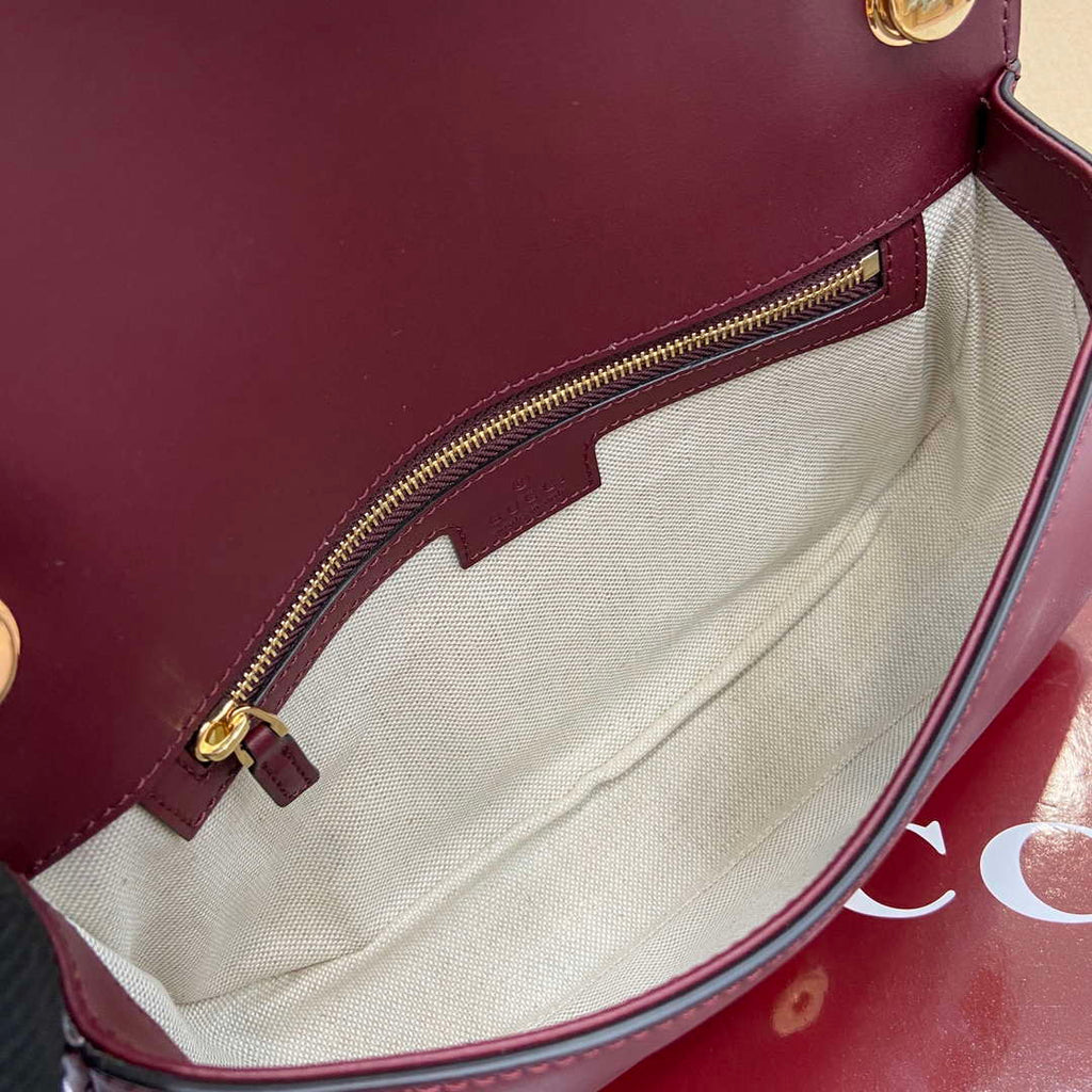 Gucci 815714 Gucci Blondie Small Top Handle Bag Wine red