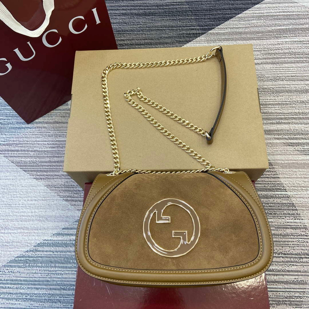Gucci 815715 Gucci Blondie small shoulder bag Brown Suede leather