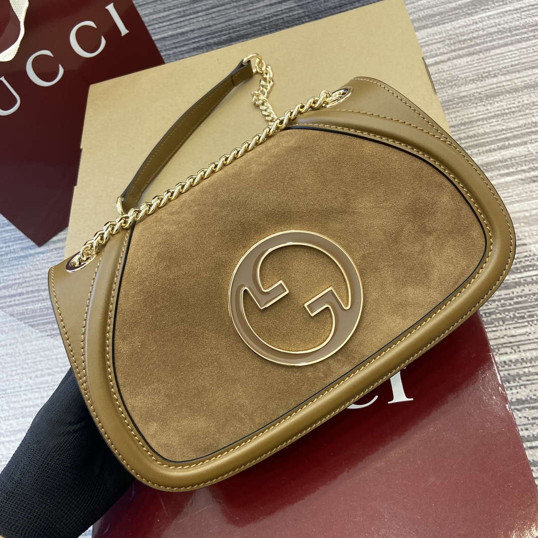 Gucci 815715 Gucci Blondie small shoulder bag Brown Suede leather - Default Title - View 4