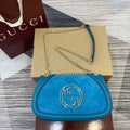 Gucci 815715 Gucci Blondie small shoulder bag Blue Suede Leather - Default Title - View 1