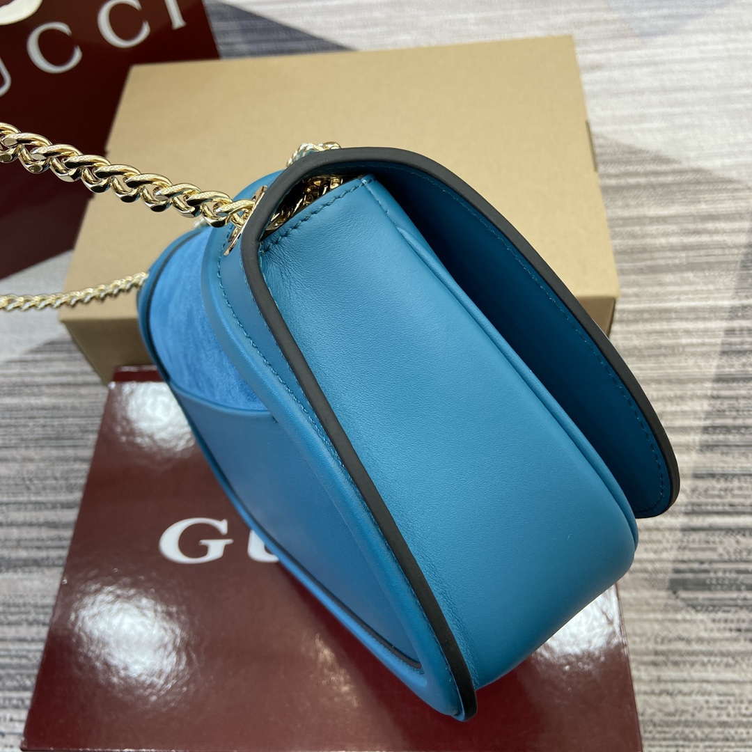 Gucci 815715 Gucci Blondie small shoulder bag Blue Suede Leather - Default Title - View 3
