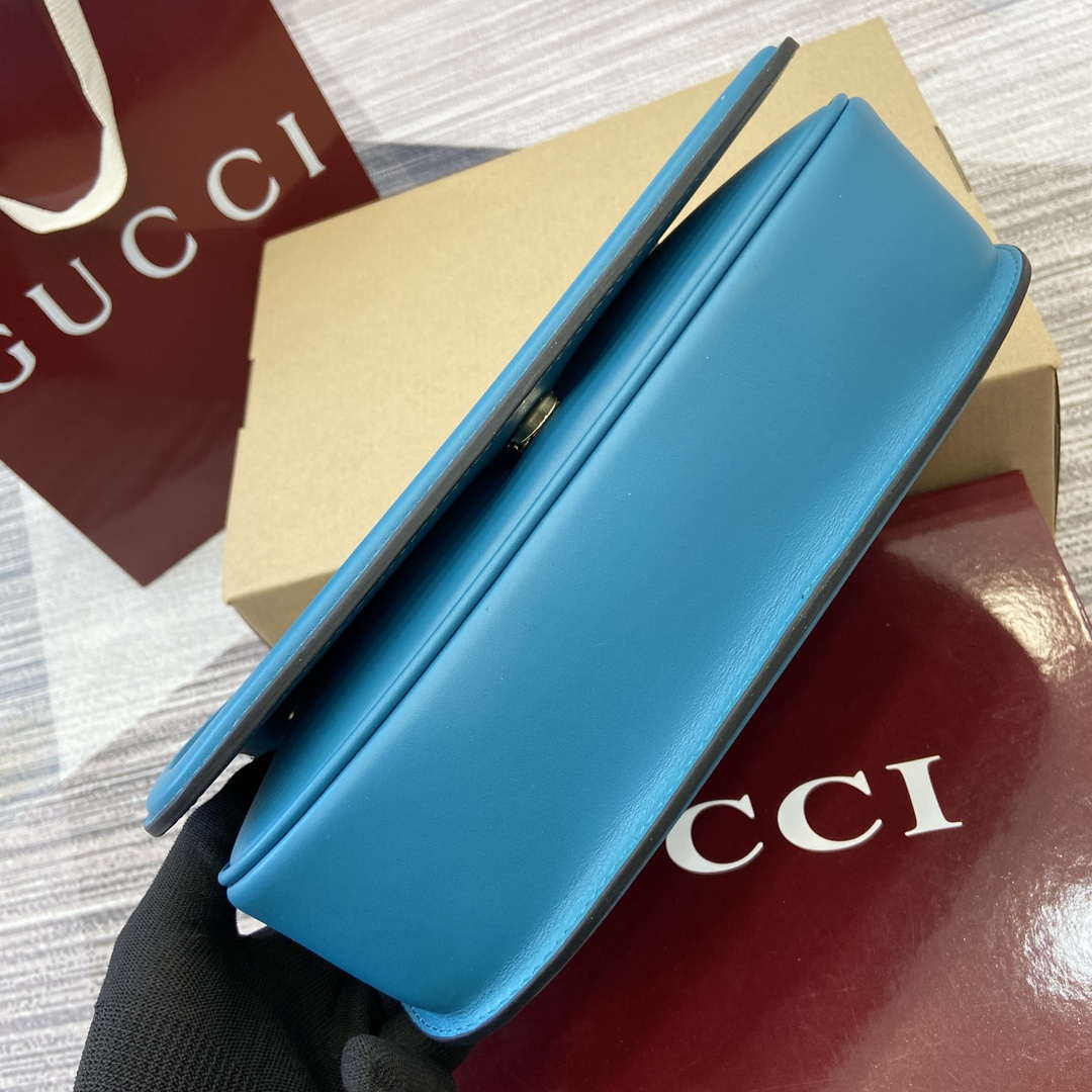 Gucci 815715 Gucci Blondie small shoulder bag Blue Suede Leather - Default Title - View 7