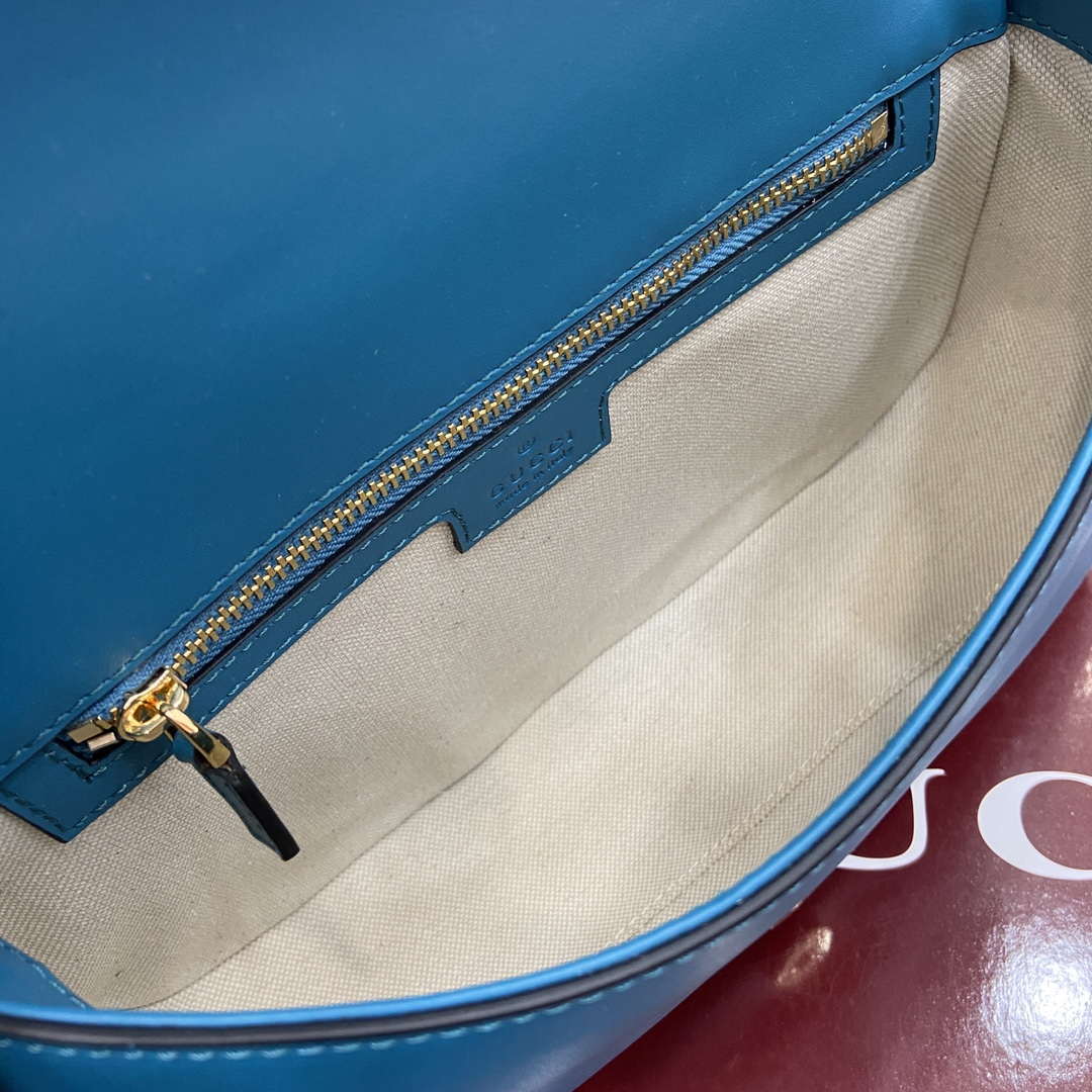 Gucci 815715 Gucci Blondie small shoulder bag Blue Suede Leather - Default Title - View 9