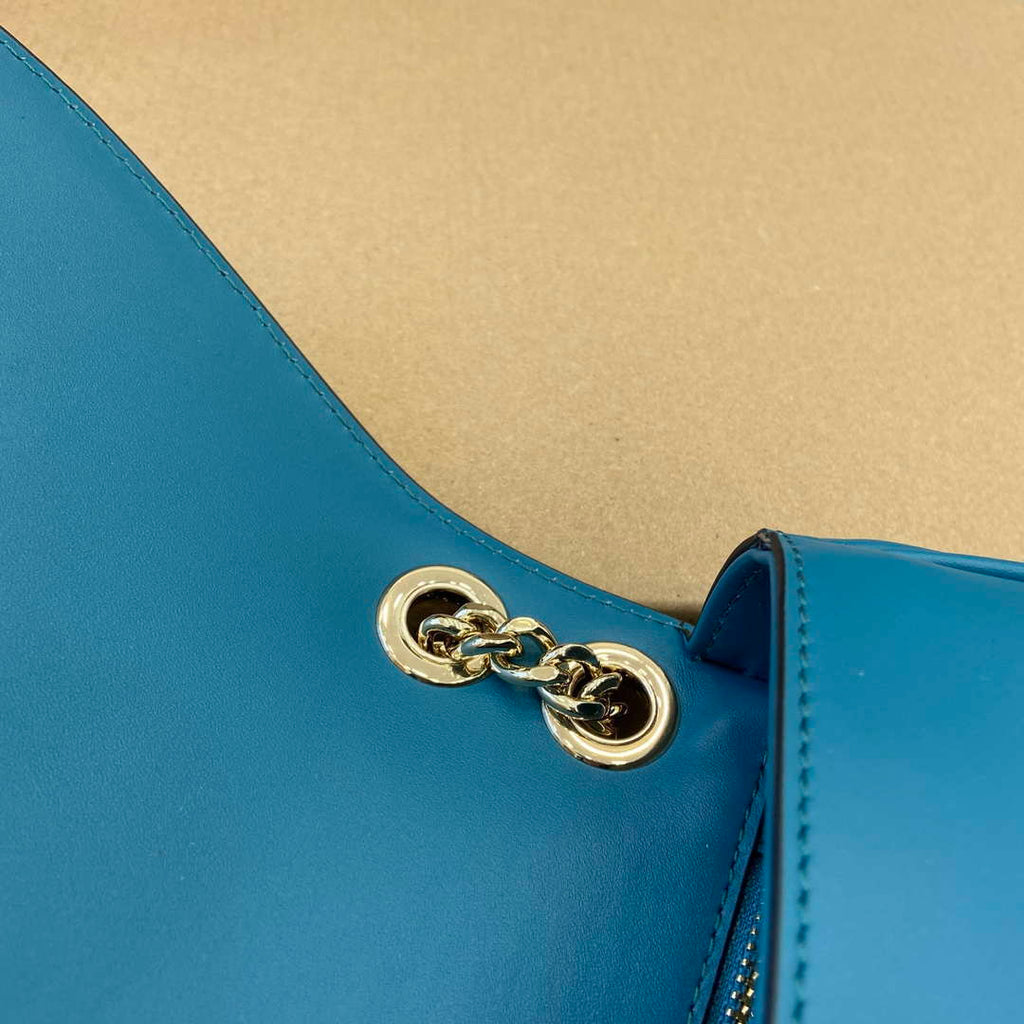 Gucci 815715 Gucci Blondie small shoulder bag Blue Suede Leather