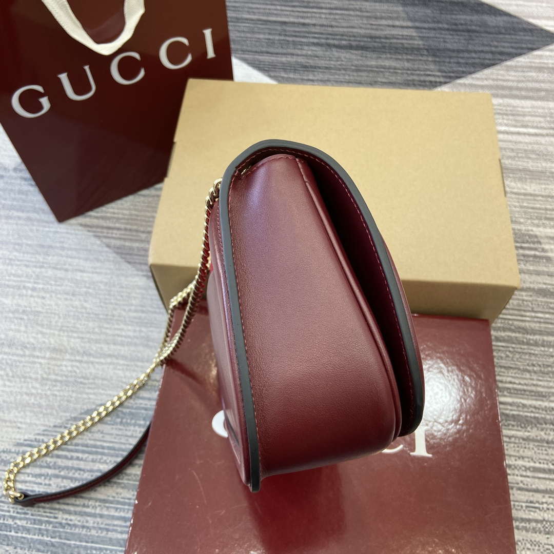 Gucci 815715 Gucci Blondie small shoulder bag Red and Wine red Suede Leather - Default Title - View 3