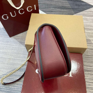 Gucci 815715 Gucci Blondie small shoulder bag Red and Wine red Suede Leather - Default Title - View 3