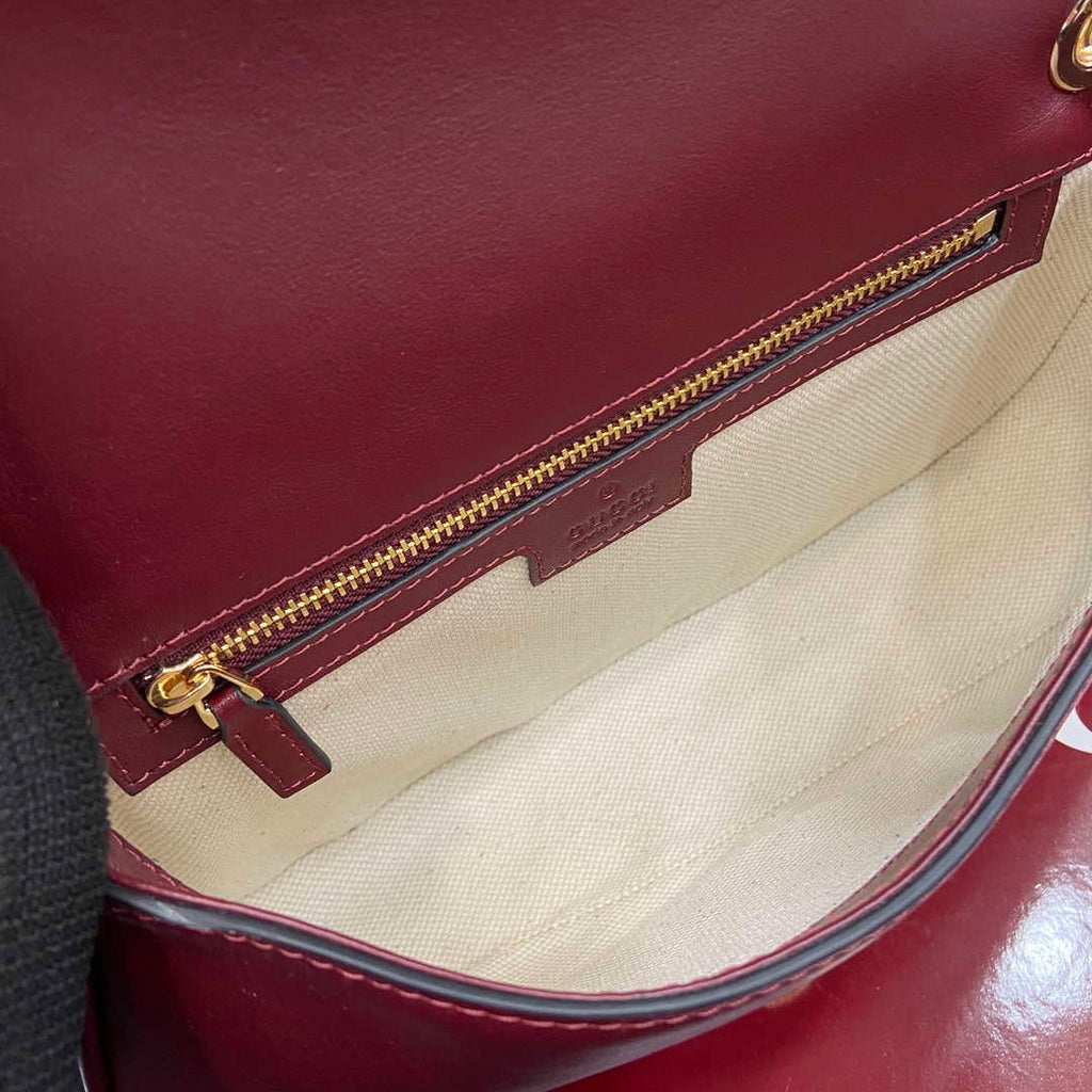 Gucci 815715 Gucci Blondie small shoulder bag Red and Wine red Suede Leather