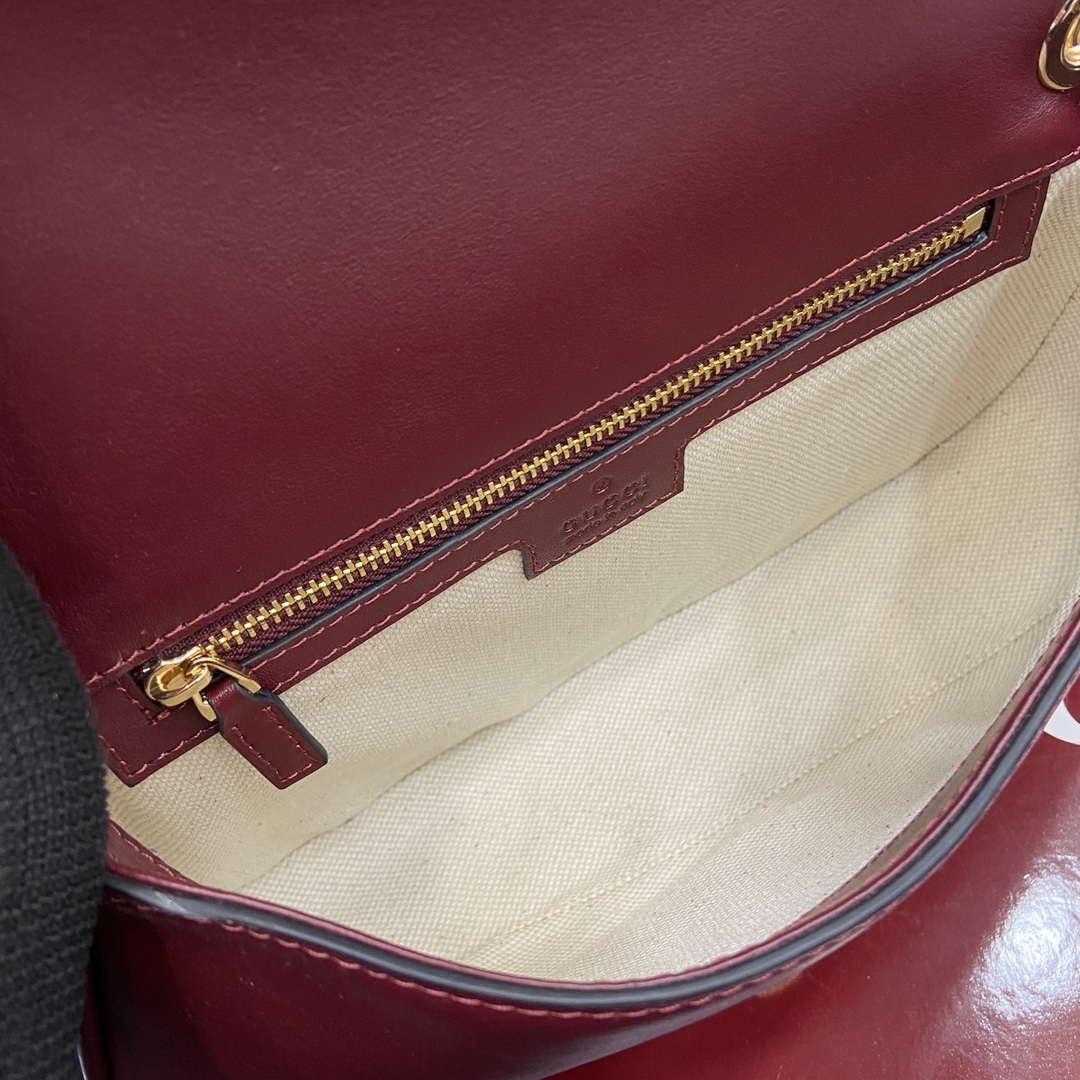 Gucci 815715 Gucci Blondie small shoulder bag Red and Wine red Suede Leather