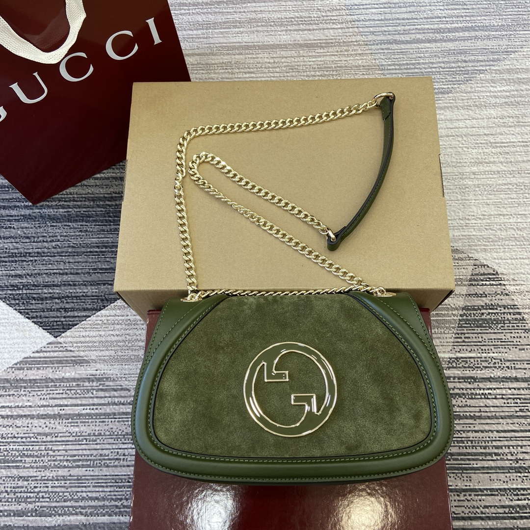 Gucci 815715 Gucci Blondie small shoulder bag Green Suede Leather - Default Title - View 1