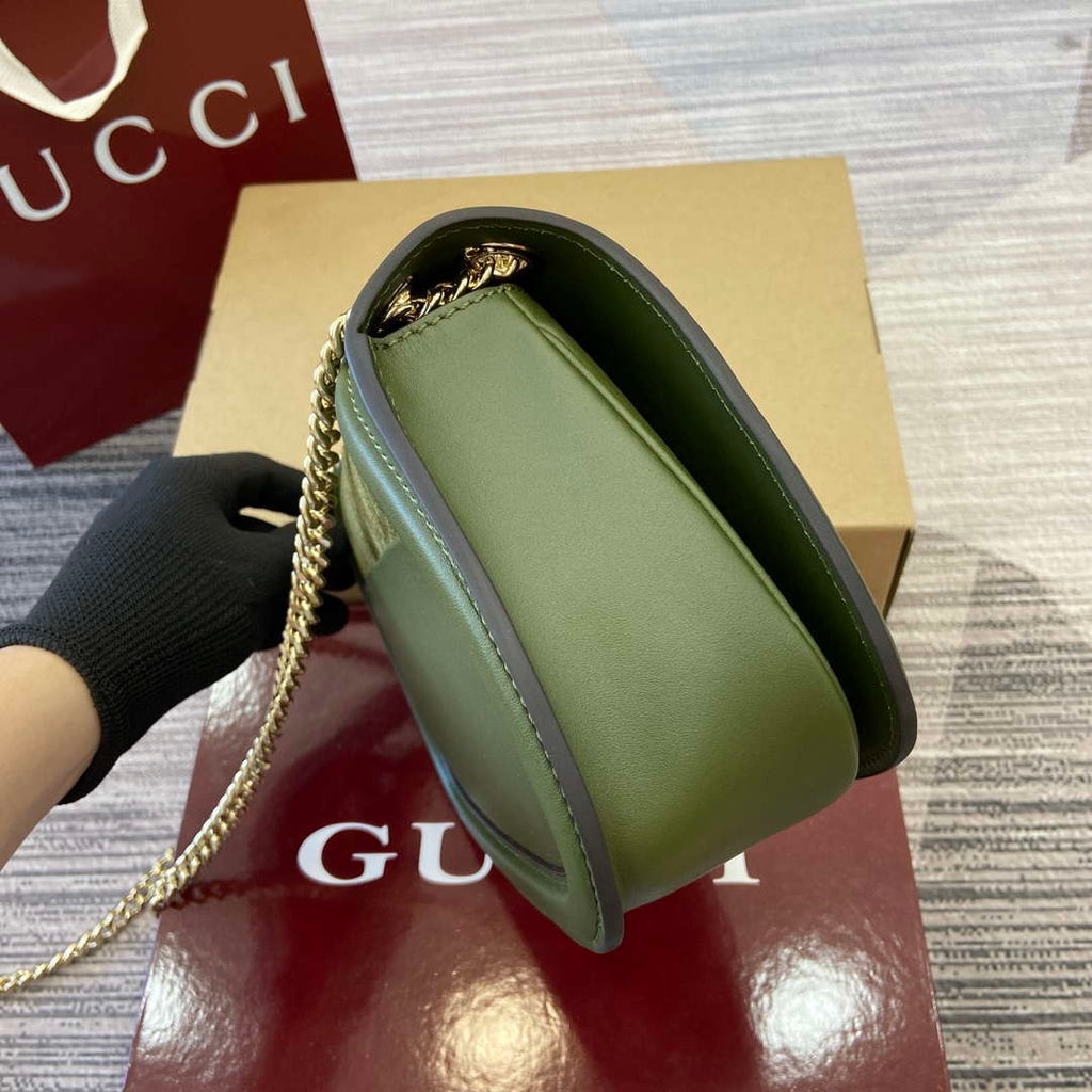 Gucci 815715 Gucci Blondie small shoulder bag Green Suede Leather