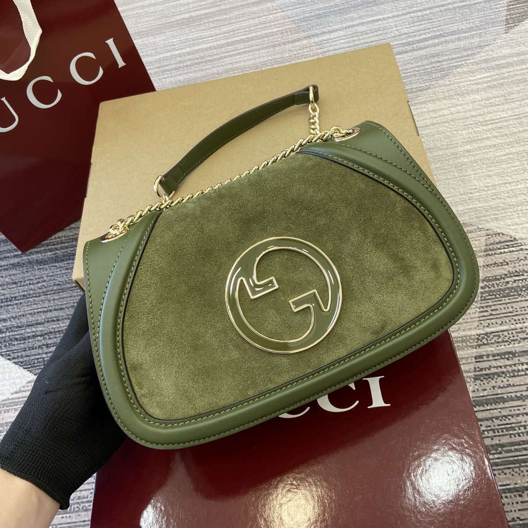 Gucci 815715 Gucci Blondie small shoulder bag Green Suede Leather - Default Title - View 4