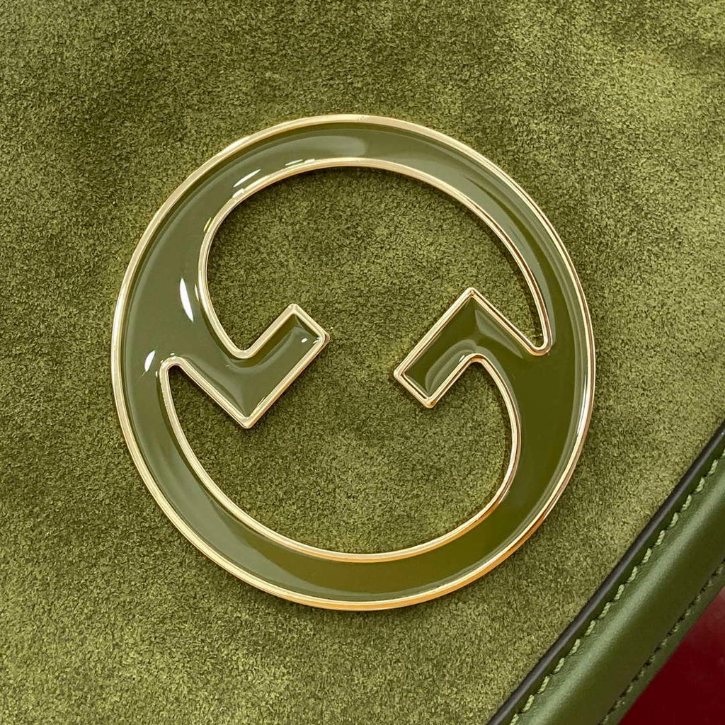 Gucci 815715 Gucci Blondie small shoulder bag Green Suede Leather