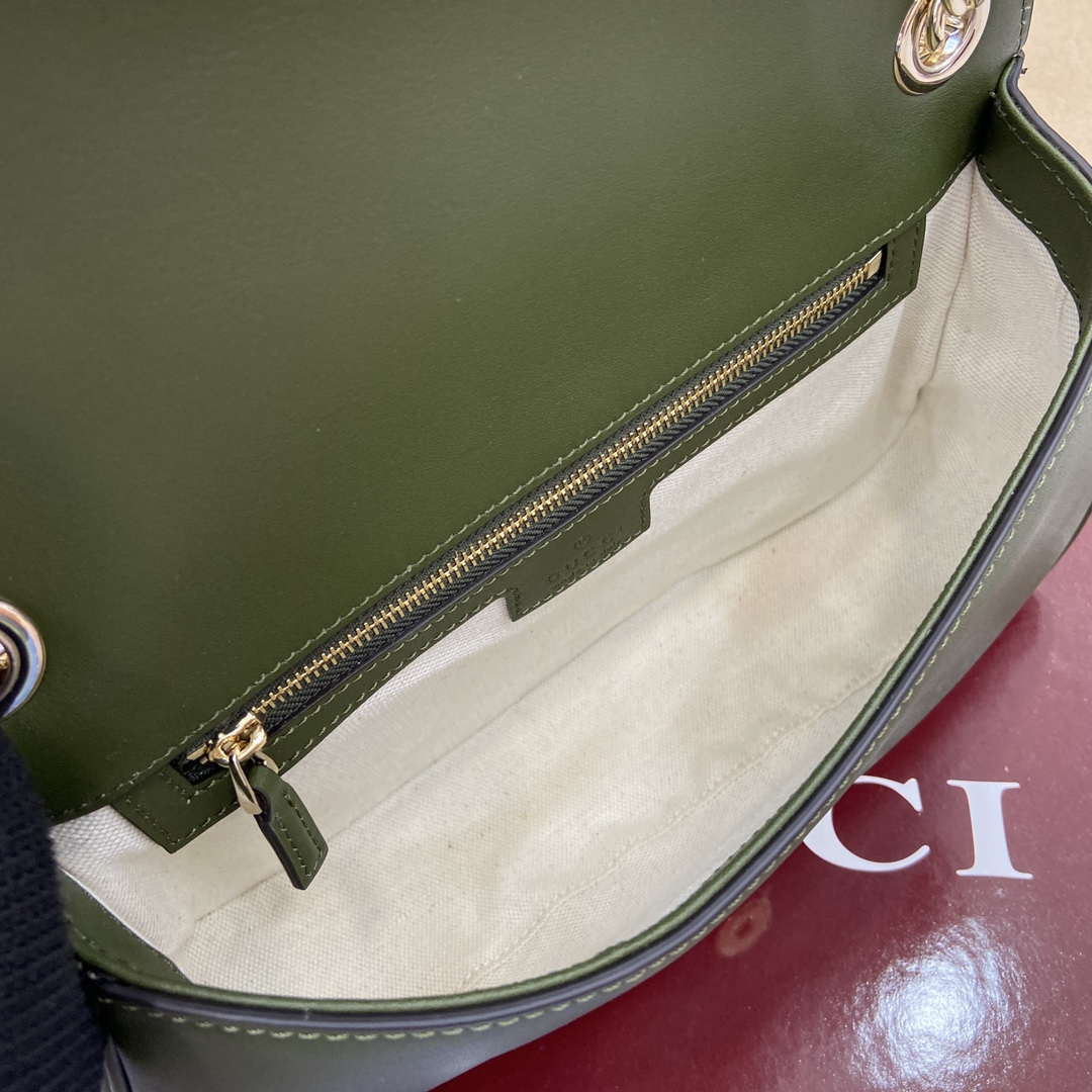 Gucci 815715 Gucci Blondie small shoulder bag Green Suede Leather
