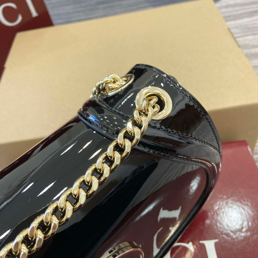 Gucci 815715 Gucci Blondie small shoulder bag Patent Leather Black