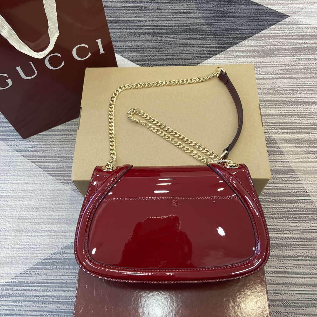 Gucci 815715 Gucci Blondie small shoulder bag Patent Leather Red