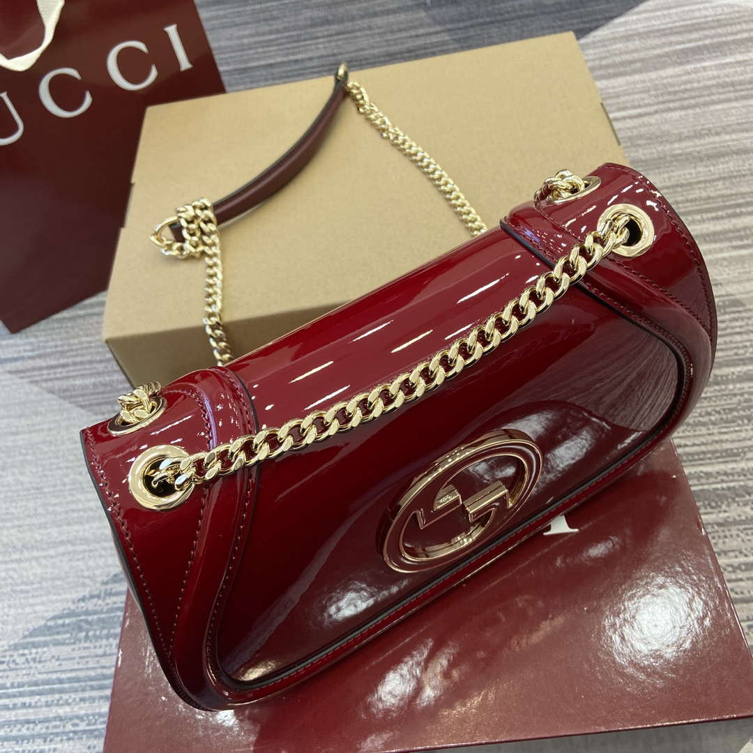 Gucci 815715 Gucci Blondie small shoulder bag Patent Leather Red - Default Title - View 4