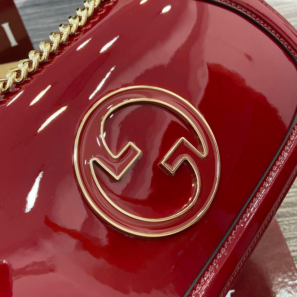 Gucci 815715 Gucci Blondie small shoulder bag Patent Leather Red