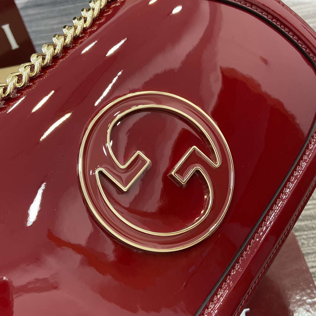 Gucci 815715 Gucci Blondie small shoulder bag Patent Leather Red