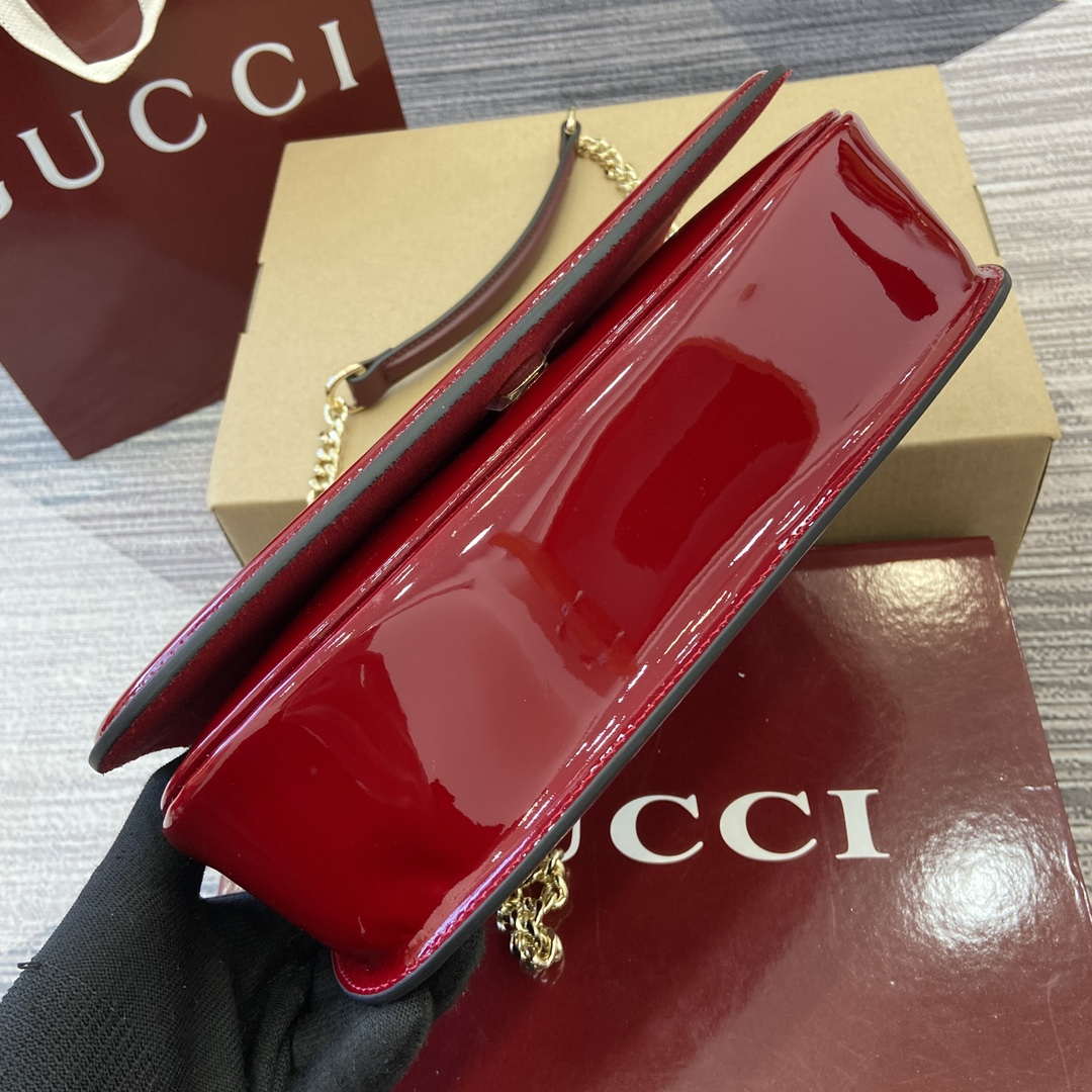 Gucci 815715 Gucci Blondie small shoulder bag Patent Leather Red - Default Title - View 8