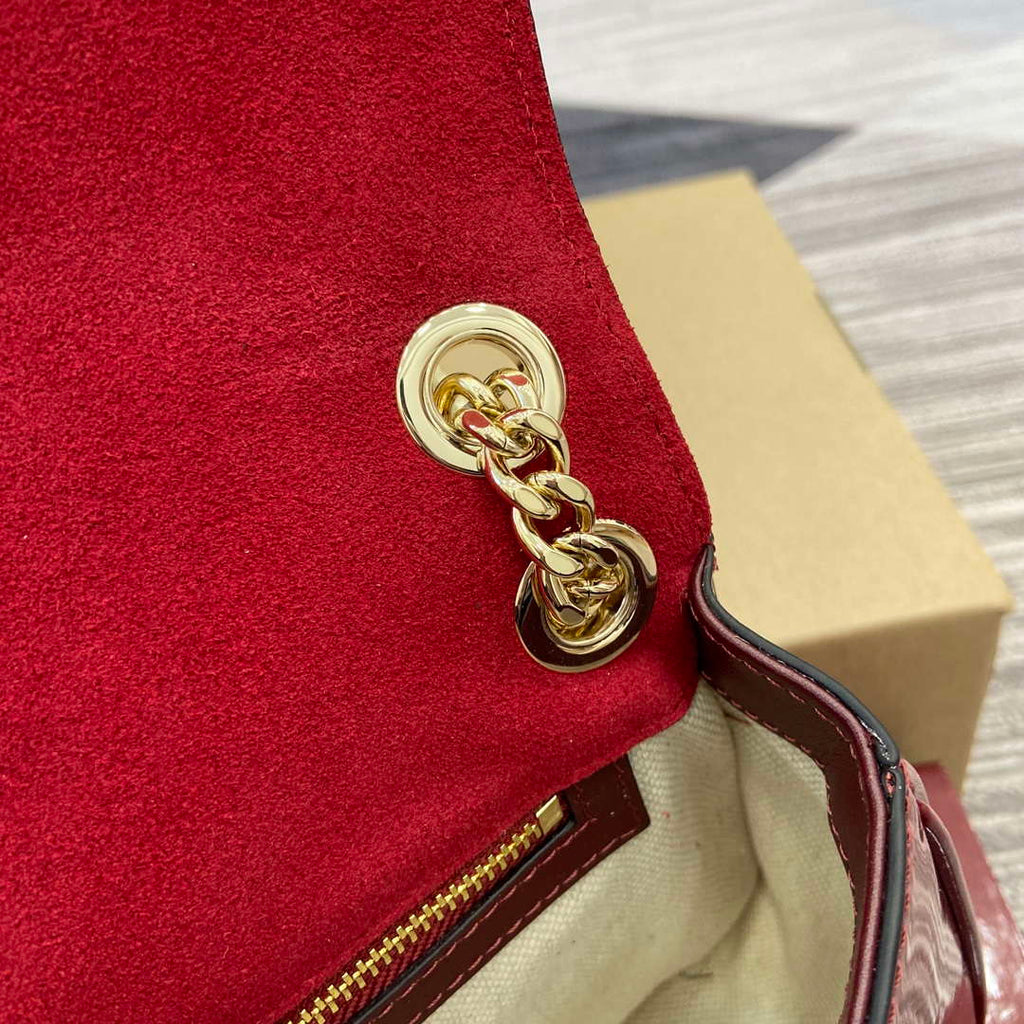 Gucci 815715 Gucci Blondie small shoulder bag Patent Leather Red