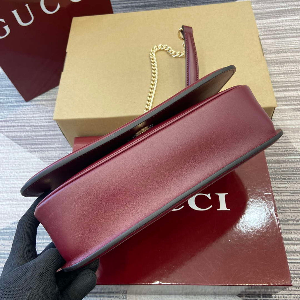 Gucci 815715 Gucci Blondie small shoulder bag Wine Red