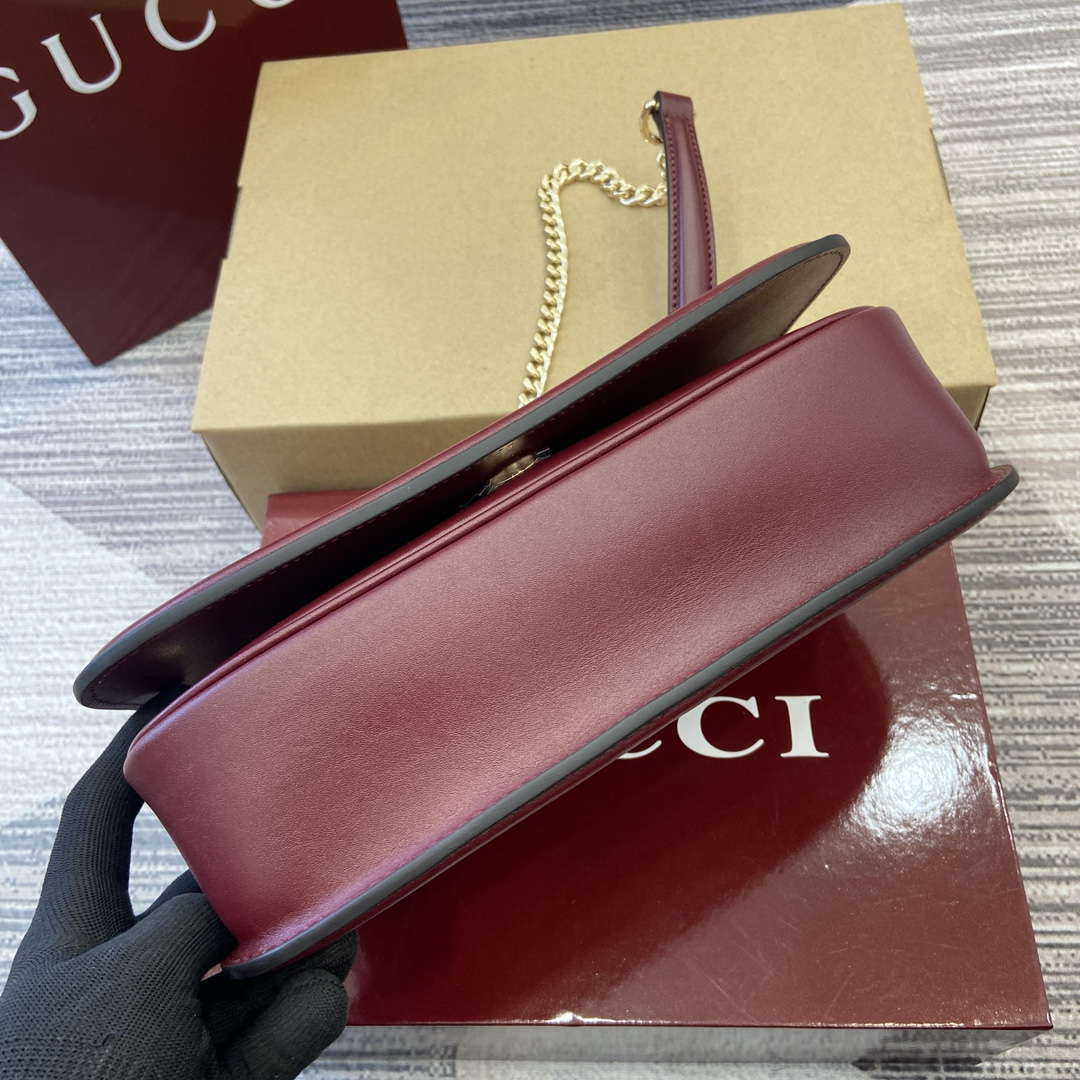 Gucci 815715 Gucci Blondie small shoulder bag Wine Red
