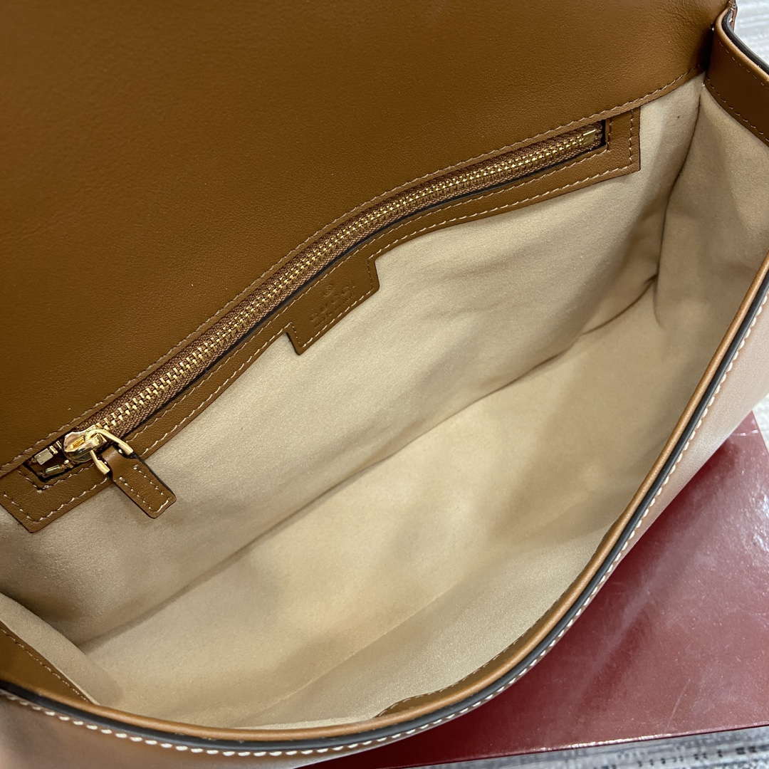 Gucci 815716 Gucci Blondie Medium top handle bag Brown & Beige cotton linen canvas - Default Title - View 9