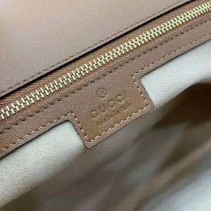 Gucci 815716 Gucci Blondie Medium top handle bag Brown & Beige cotton linen canvas - Default Title - View 10