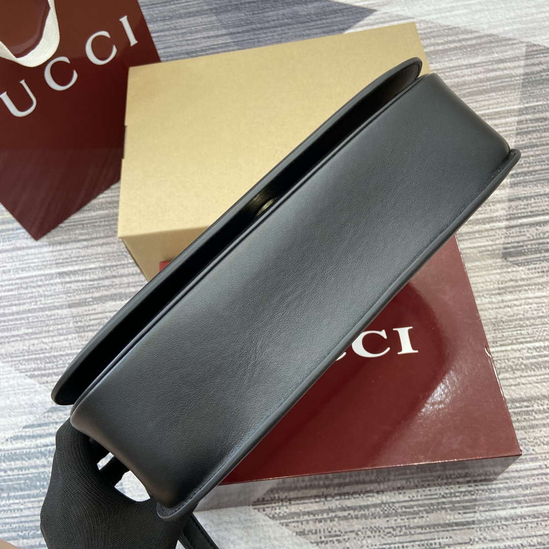 Gucci 815716 Gucci Blondie Medium top handle bag Black& Beige cotton linen canvas