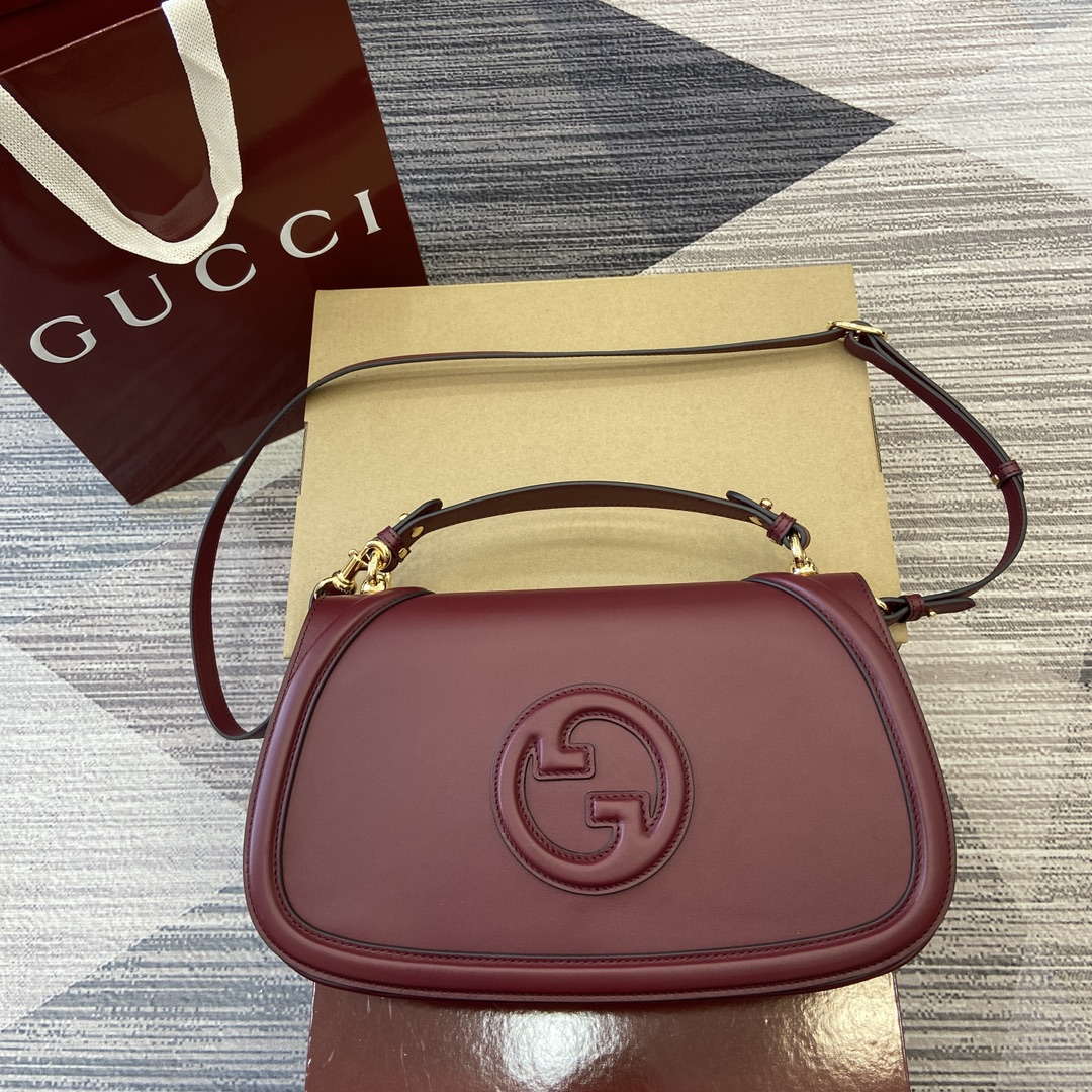 Gucci 815716 Gucci Blondie Medium top handle bag Wine Red - Default Title - View 1