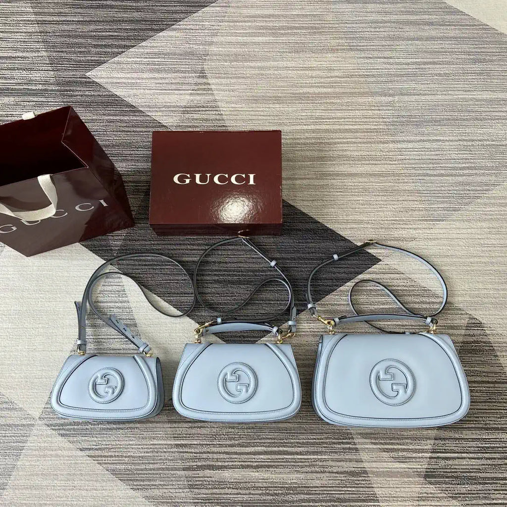 Gucci 815719 Gucci Blondie Medium top handle bag Leather Lake Blue