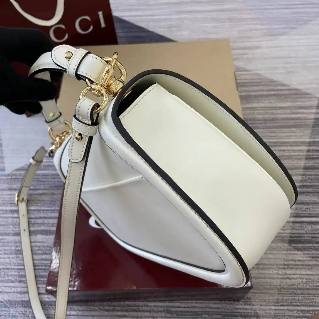 Gucci 815719 Gucci Blondie Medium top handle bag Leather White