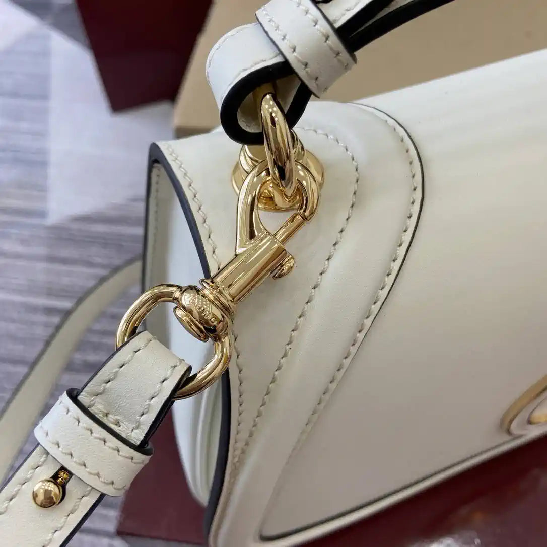Gucci 815719 Gucci Blondie Medium top handle bag Leather White