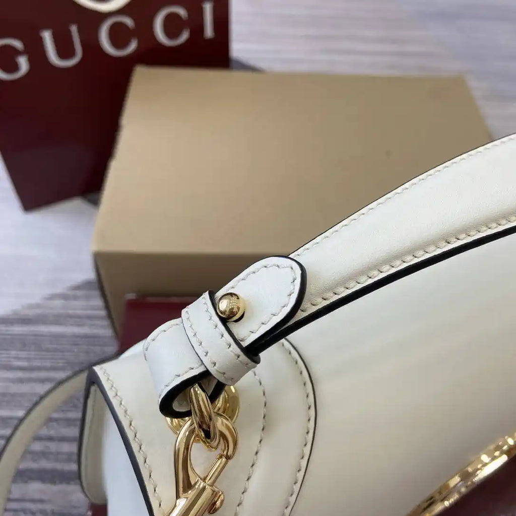 Gucci 815719 Gucci Blondie Medium top handle bag Leather White
