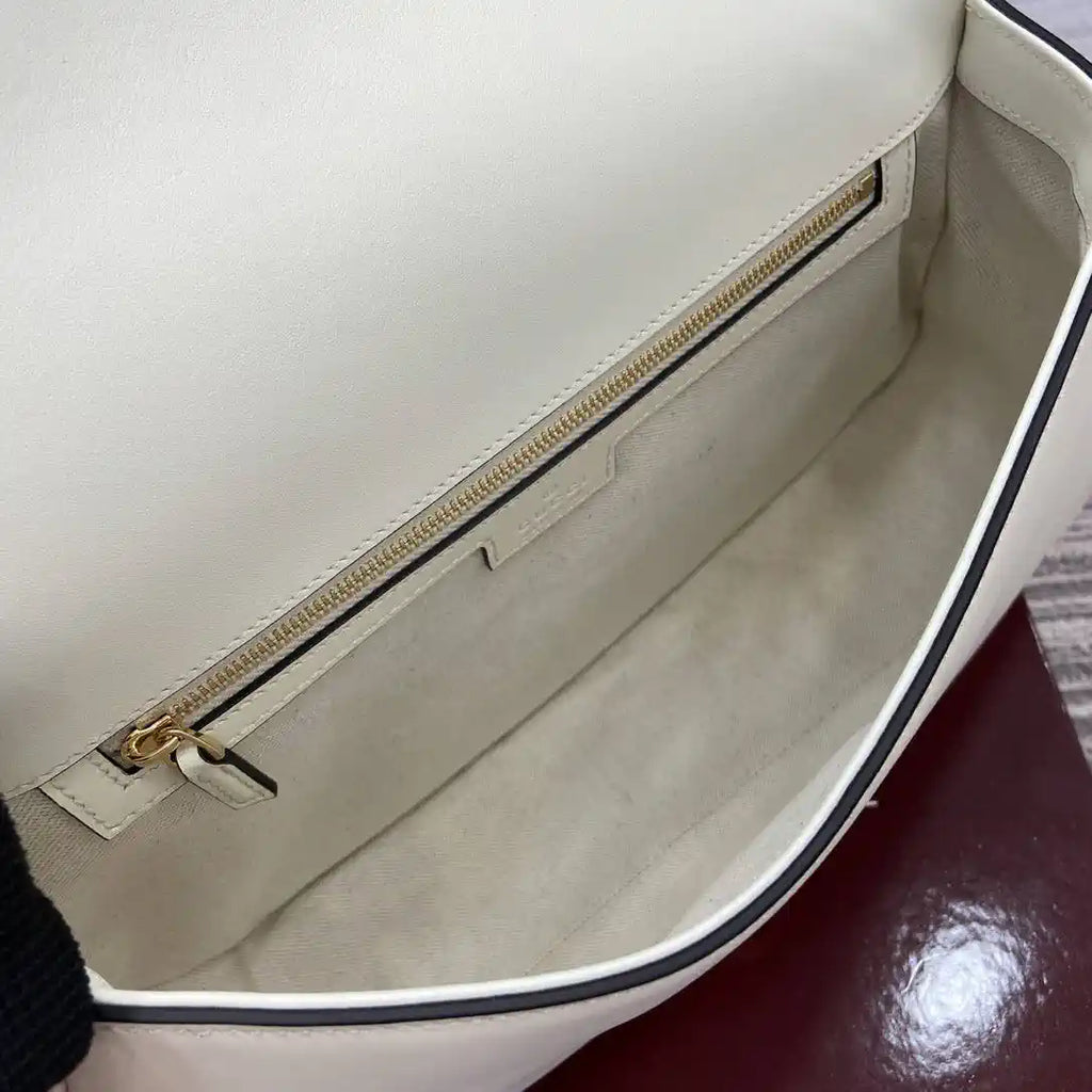 Gucci 815719 Gucci Blondie Medium top handle bag Leather White