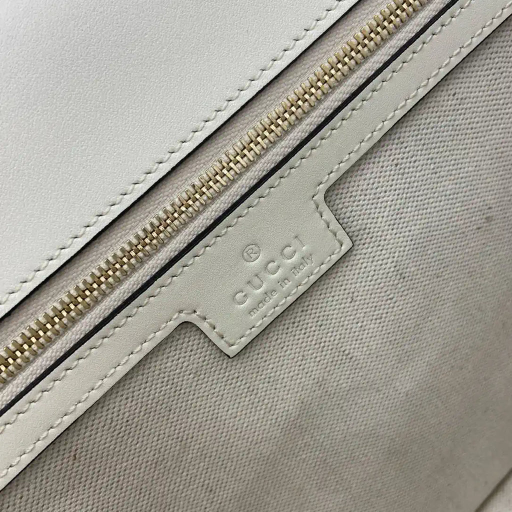 Gucci 815719 Gucci Blondie Medium top handle bag Leather White