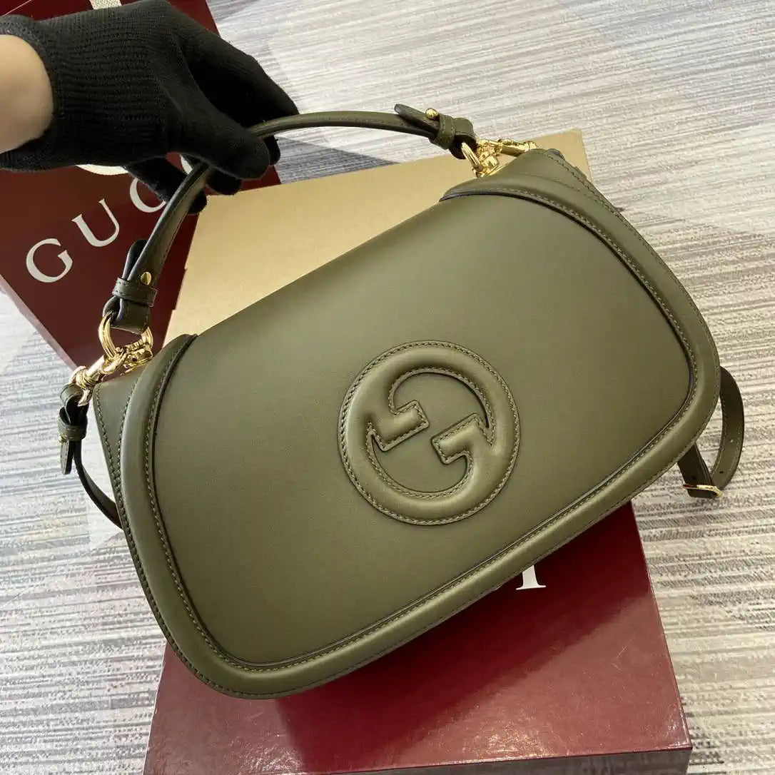 Gucci 815719 Gucci Blondie Medium top handle bag Leather Green