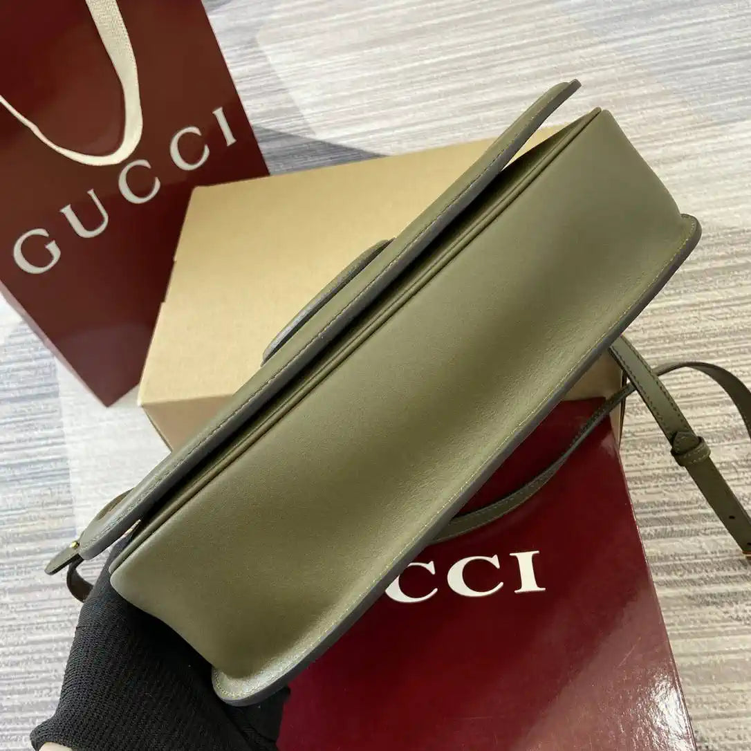 Gucci 815719 Gucci Blondie Medium top handle bag Leather Green