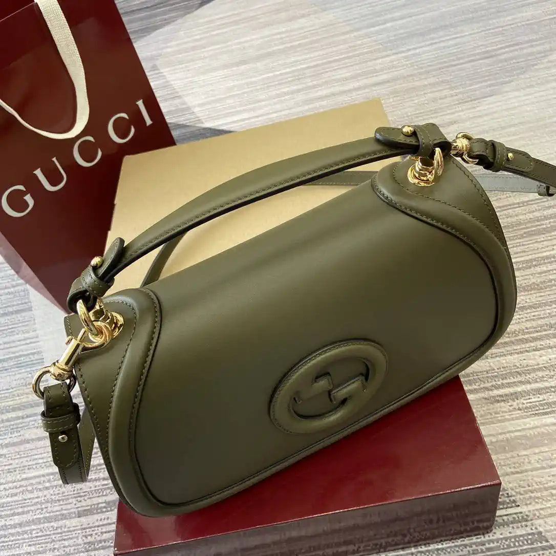 Gucci 815719 Gucci Blondie Medium top handle bag Leather Green