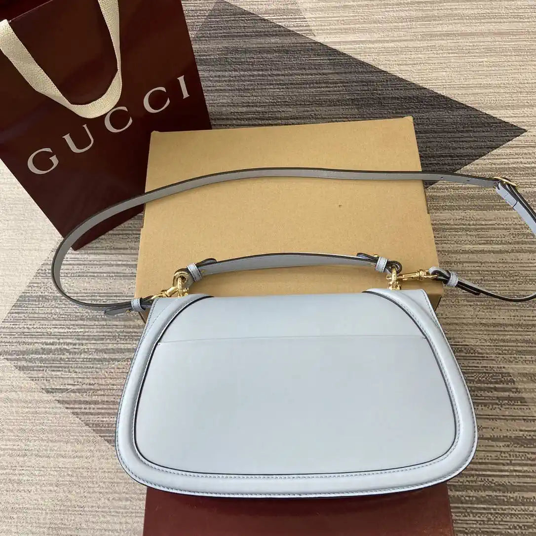 Gucci 815719 Gucci Blondie Medium top handle bag Leather Lake Blue