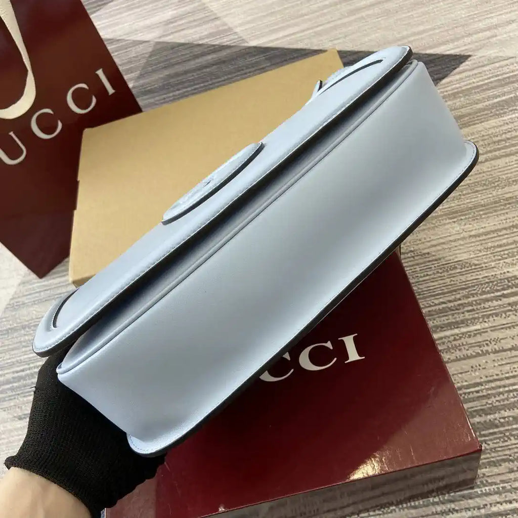 Gucci 815719 Gucci Blondie Medium top handle bag Leather Lake Blue