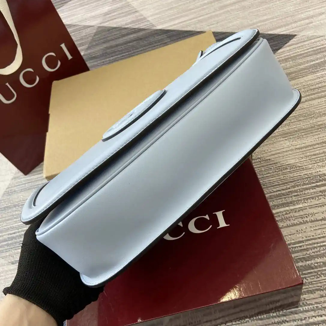 Gucci 815719 Gucci Blondie Medium top handle bag Leather Lake Blue