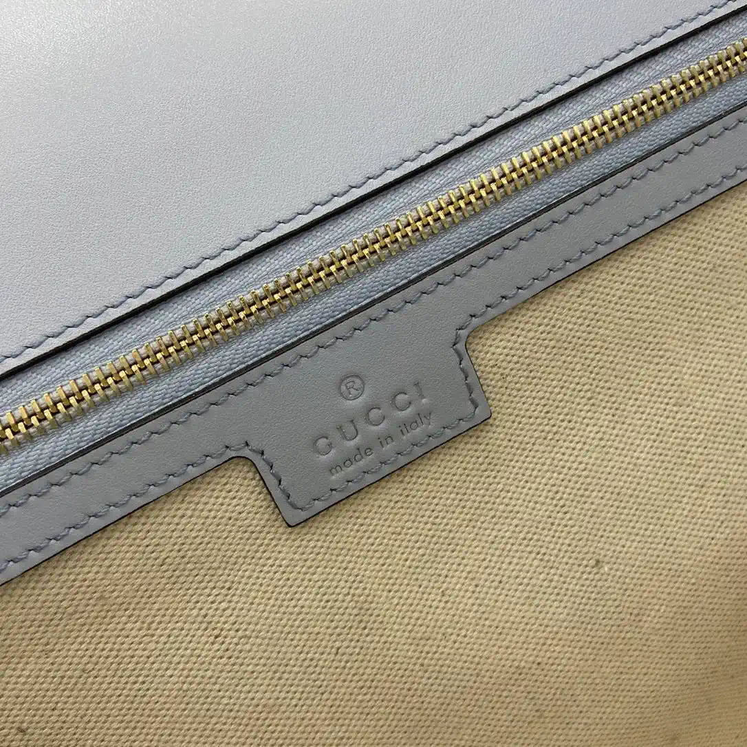 Gucci 815719 Gucci Blondie Medium top handle bag Leather Lake Blue